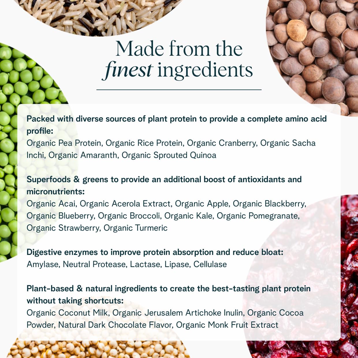 Label highlights complete amino acid profile and organic ingredients