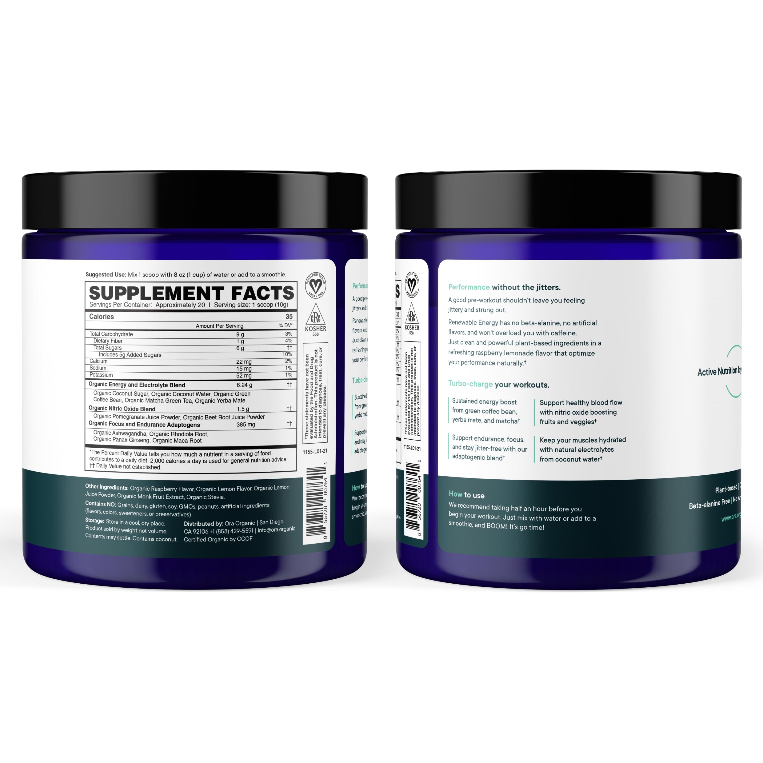 Third-party testing seal alongside Ora Organic for purity