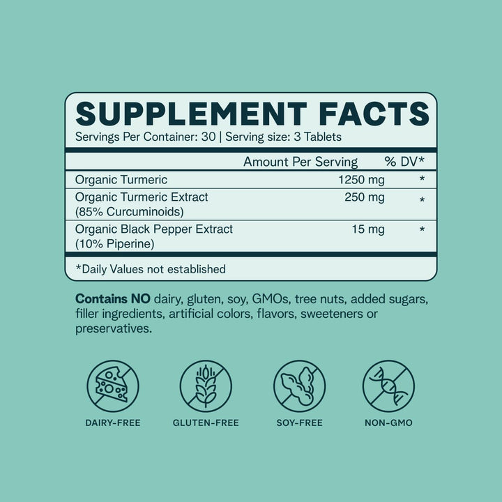 Ora Organic Turmeric Curcumin tablets close-up showing golden color for daily use.