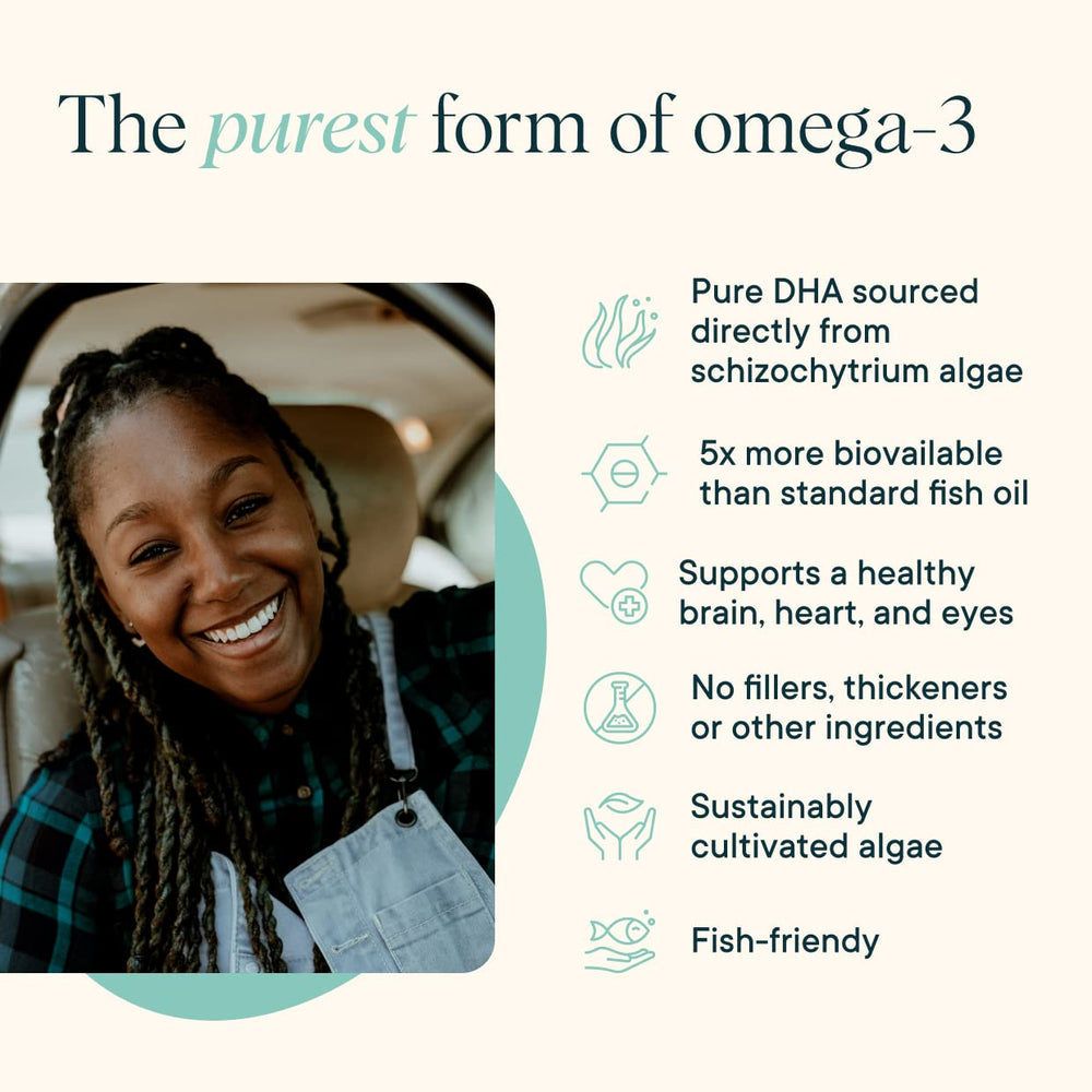 Ora Organic vegan omega3 capsule closeup: 5x bioavailability claim.