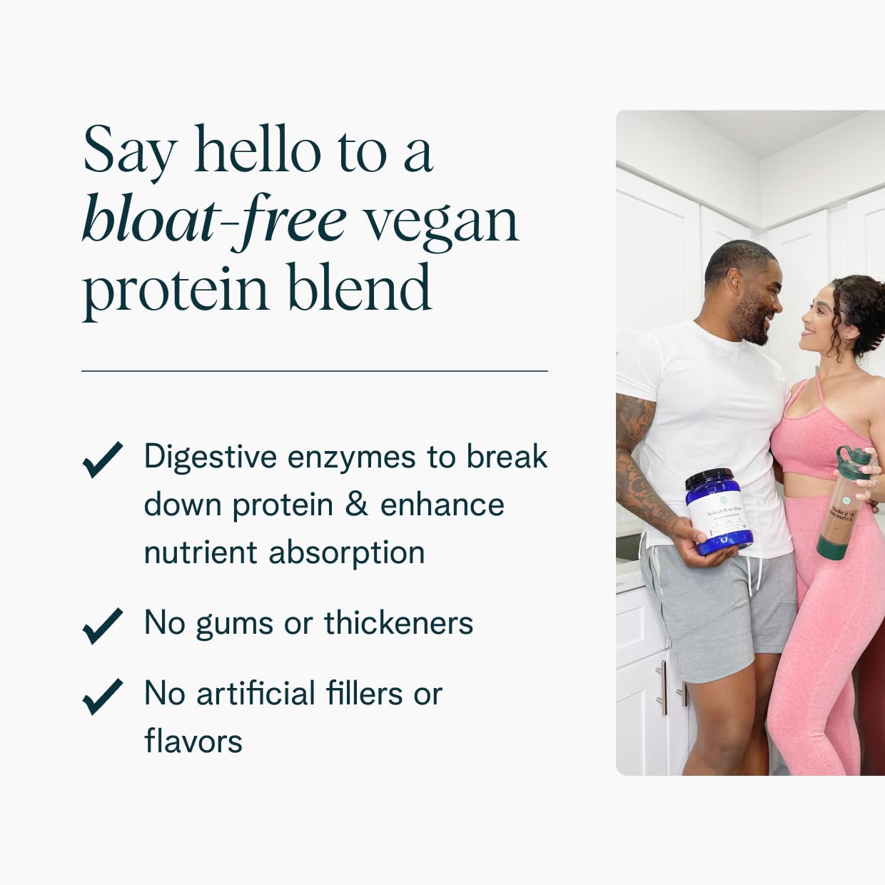 Ora Organic protein powder blended with banana and plant-based milk