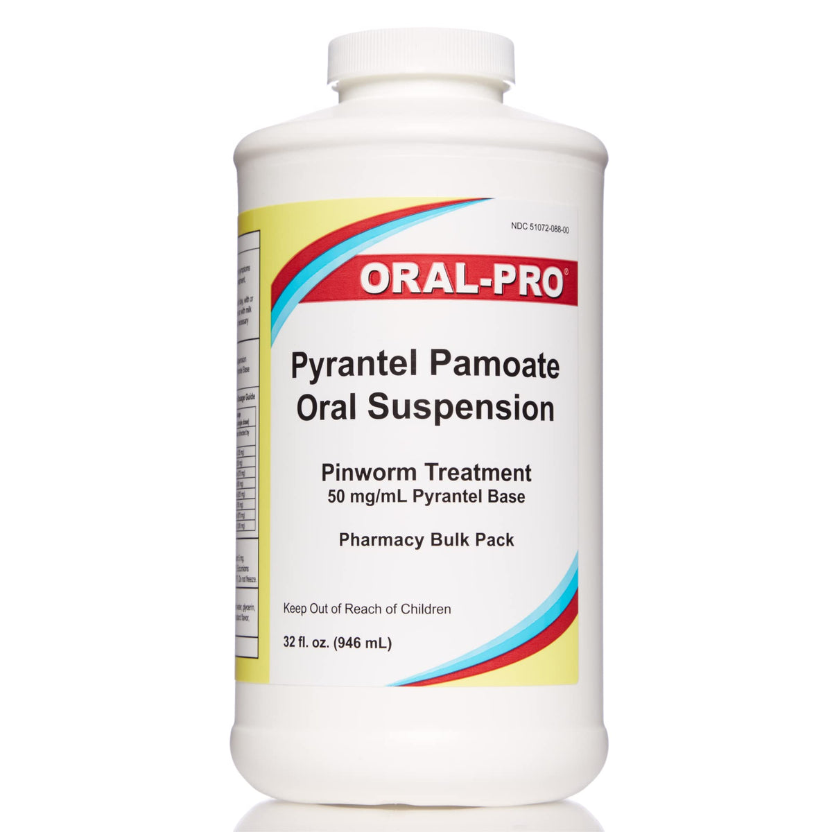 Oral-Pro Pyrantel Pamoate bottle for home use with easy pour and dosage guidance.