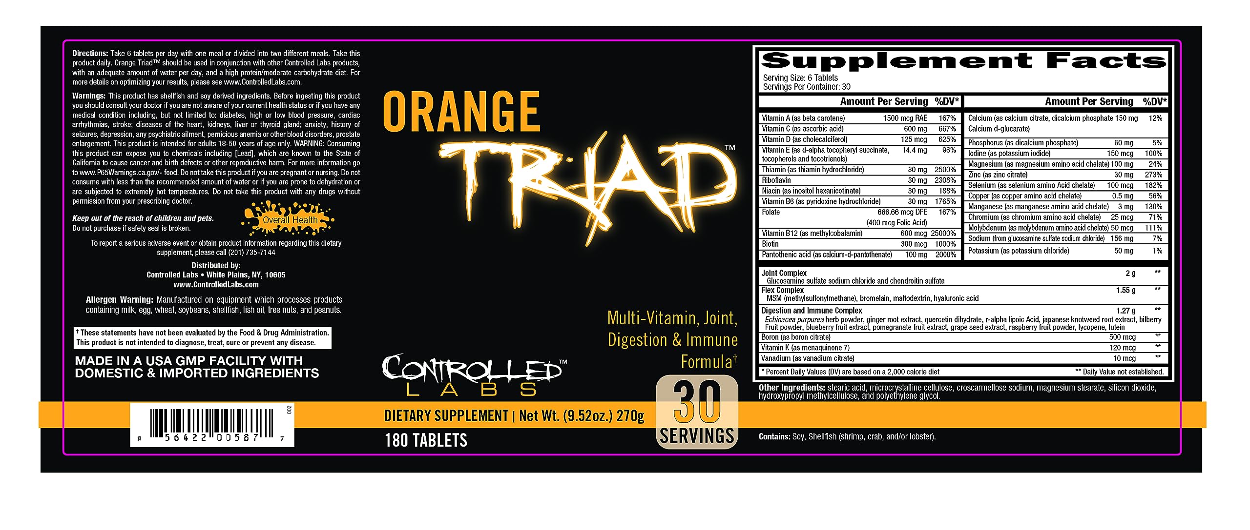 Orange Triad bottle on a desk for daily supplement routine.