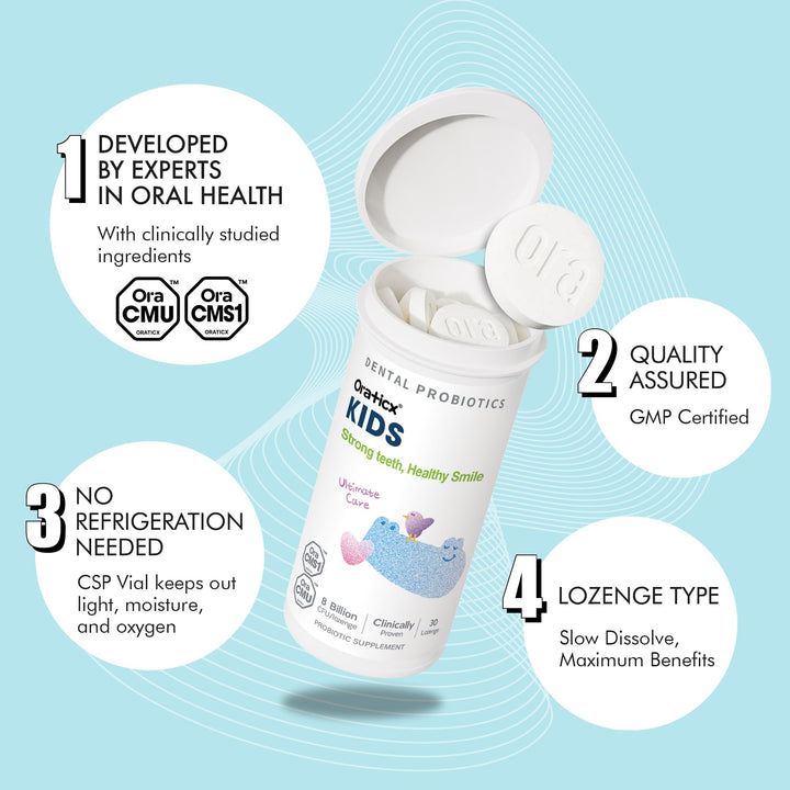 OraTicx yogurt-flavor tablet appealing to kids during brushing time