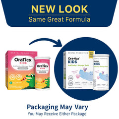 OraTicx Kids Dental Probiotics yogurt-flavored tablet adds enjoyment to daily oral care.