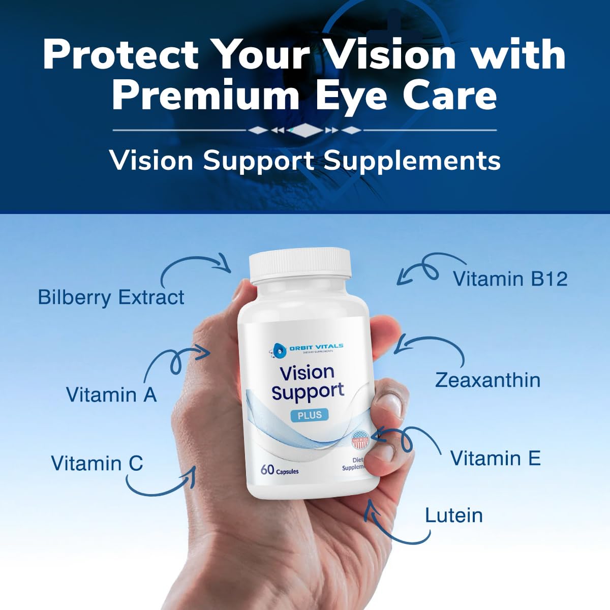 Orbit Vitals gluten-free and GMP-certified seal supports product safety.