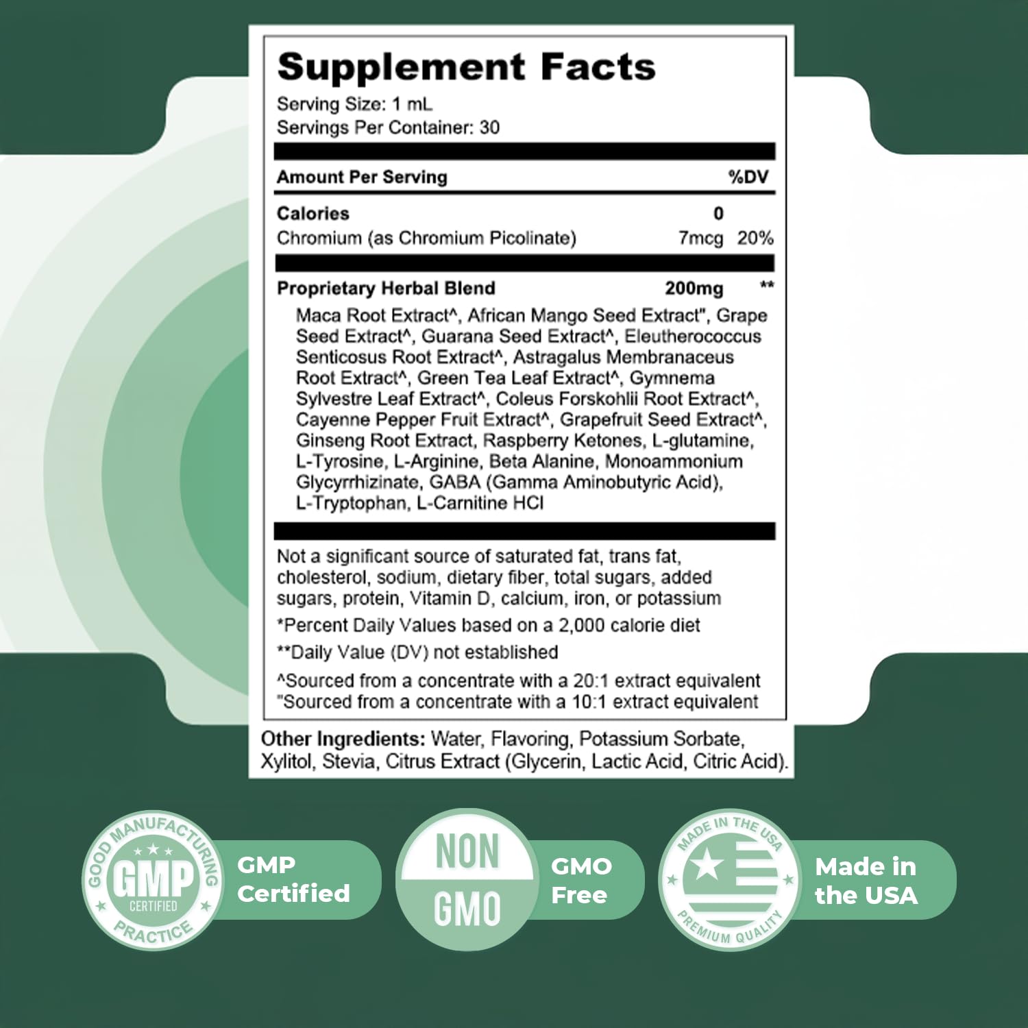 Orby Audizen Drops feature Maca, Green Tea, and Ginseng for natural support.