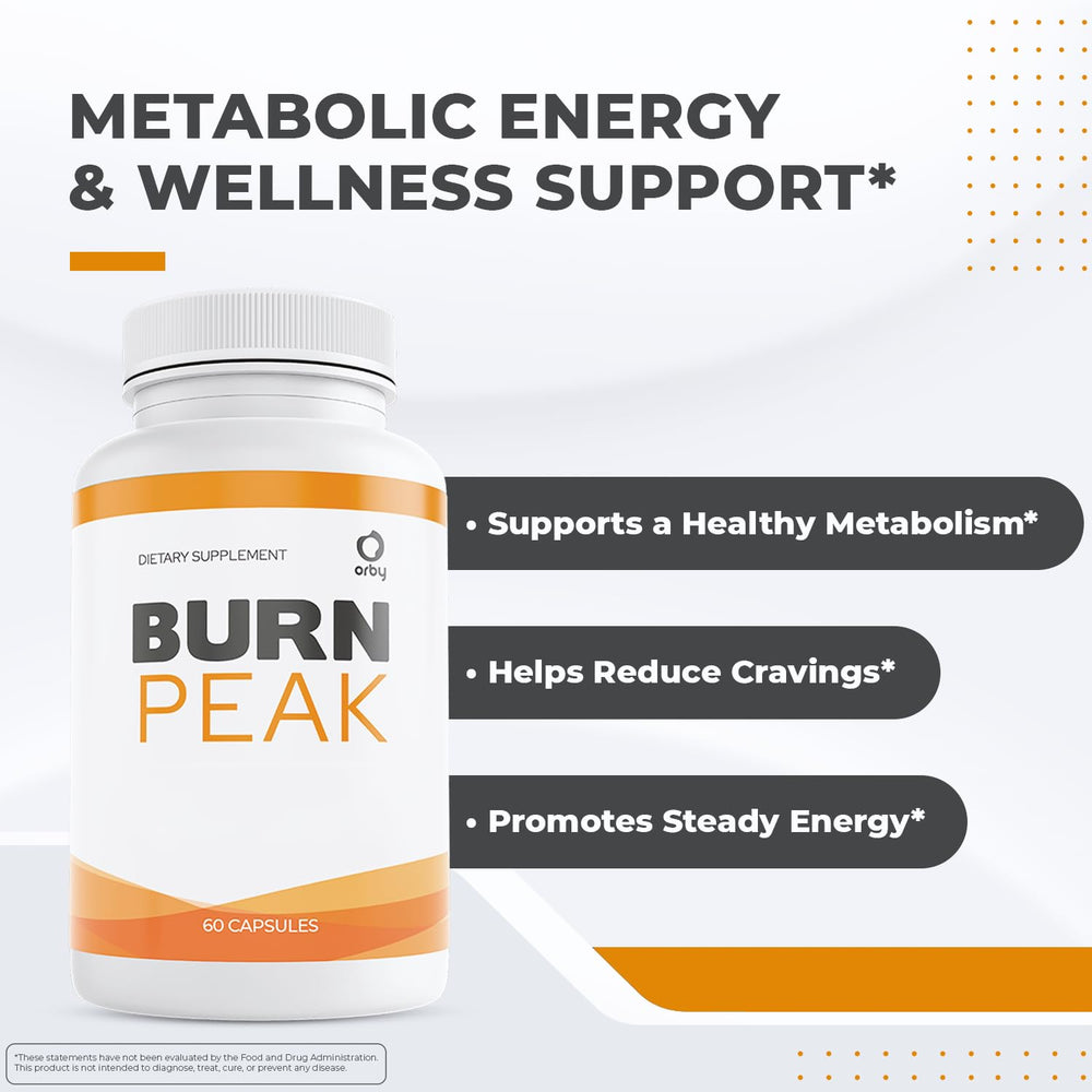 Orby BurnPeak capsules ready to dispense for easy daily use.