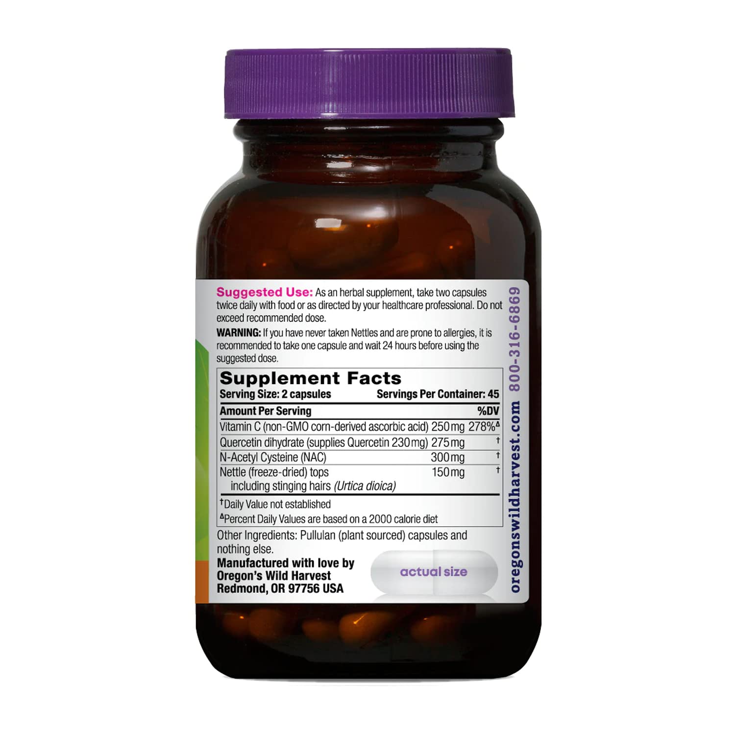 Aller-Aid vegan capsules close-up show plant-based formulation for daily use