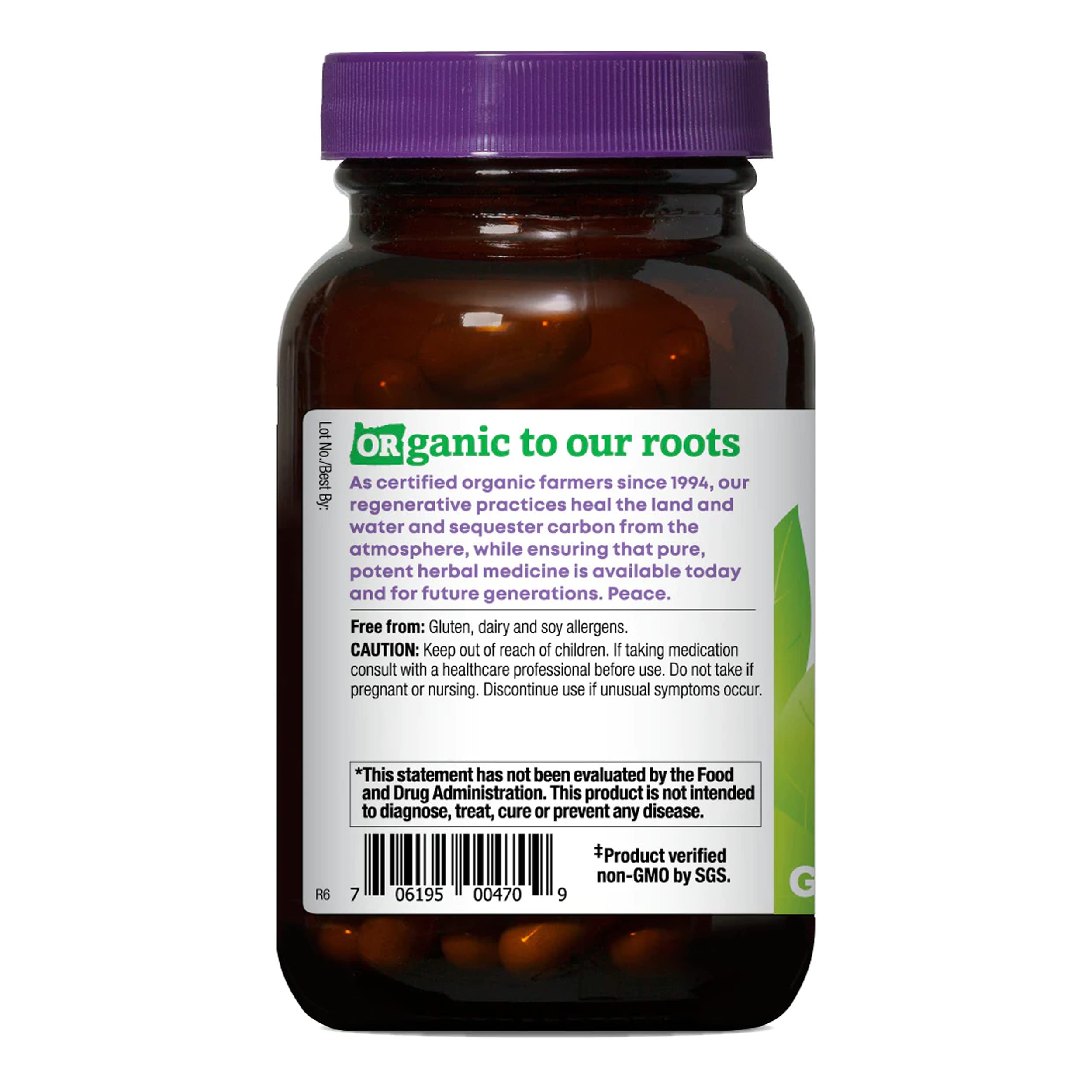 Oregon's Wild Harvest Ashwagandha-Ginkgo capsules label highlights organic, non-GMO ingredients for mindful routines.