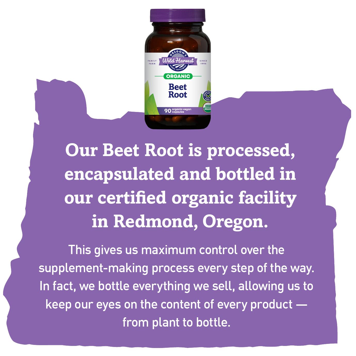 Oregon's Wild Harvest beet root capsules with non-GMO verification