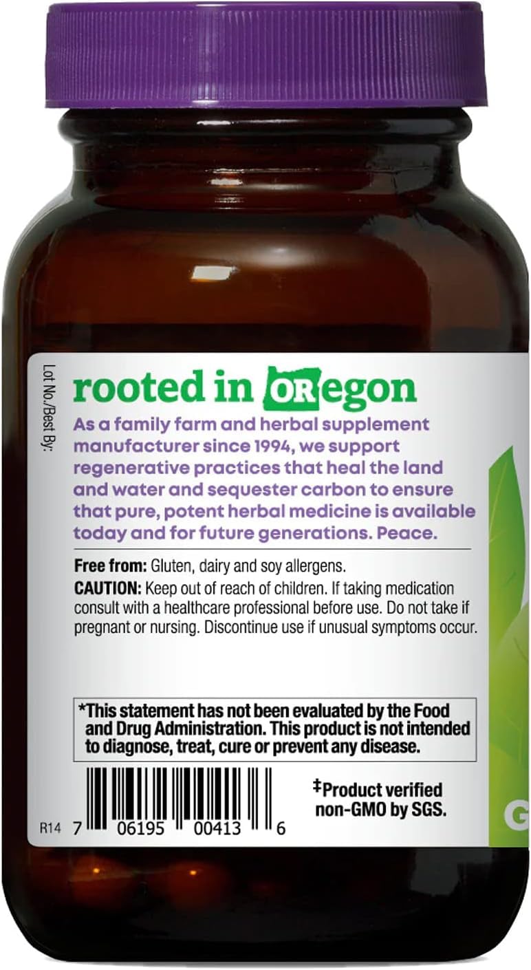 Close-up of Oregon's Wild Harvest Bilberry capsules for antioxidant support.