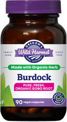 Oregon's Wild Harvest Burdock root capsules 90-count bottle for daily wellness support
