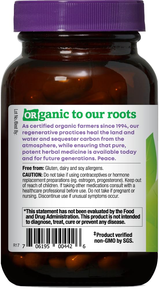 Oregon's Wild Harvest chaste-tree capsules pour image illustrating easy daily intake