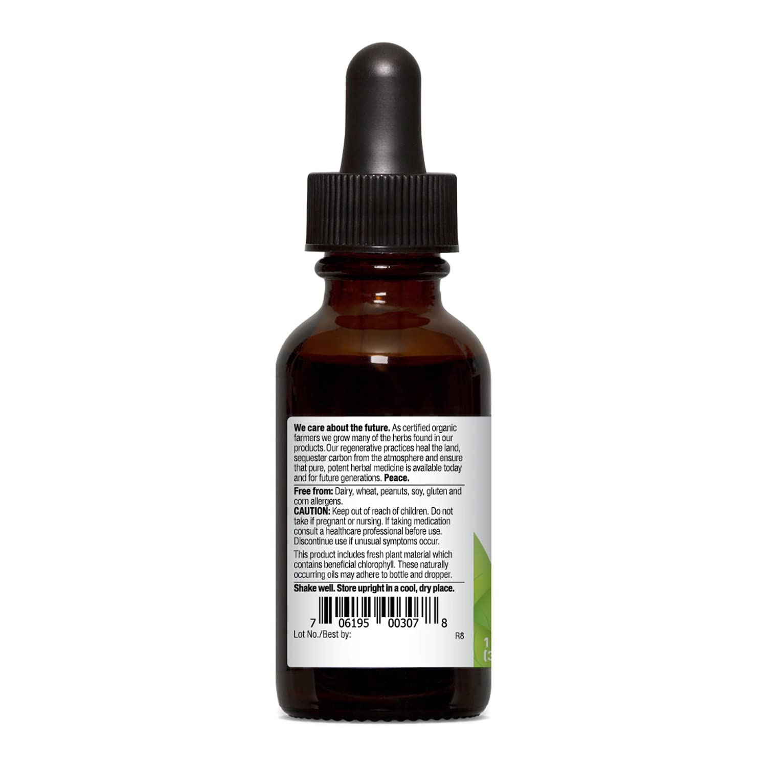 Oregon's Wild Harvest amber tincture bottle for on-the-go use.
