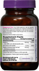 Oregon's Wild Harvest Echinacea capsules label closeup showing organic blend.