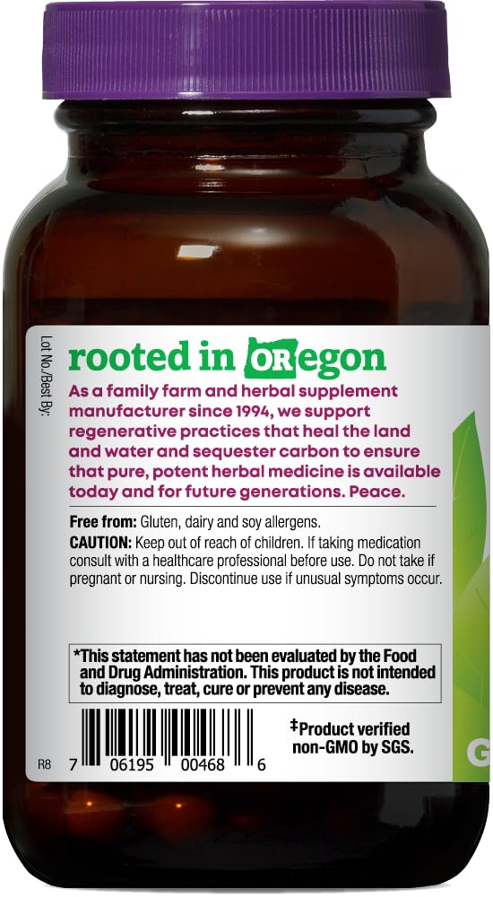 Close-up label of Eyes Love Lutein highlighting Non-GMO and organic bilberry ingredients.