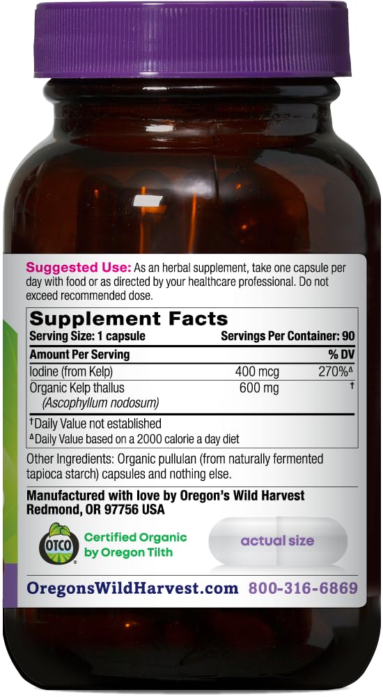 Oregon's Wild Harvest kelp pour demonstrates easy daily supplementation.