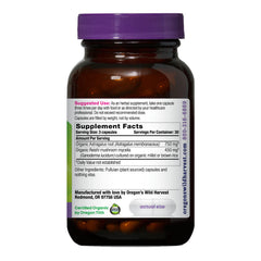 Close-up of Oregon's Wild Harvest Astragalus Reishi label highlighting organic, non-GMO ingredients for daily wellness.