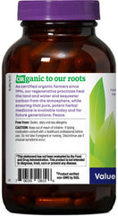 Organic ingredients label featuring milk thistle and dandelion from Oregon's Wild Harvest.