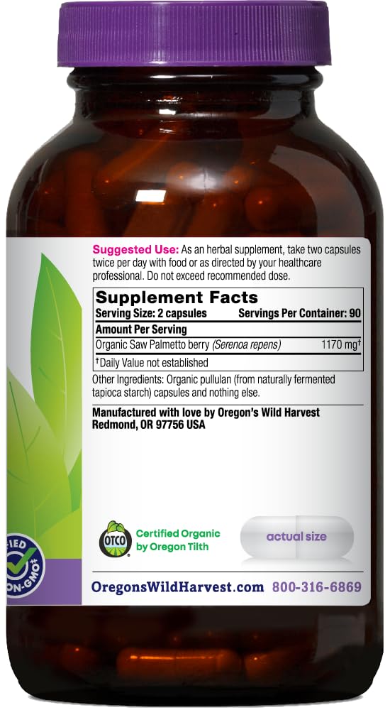 Ingredients label shows organic berries for high-quality botanicals