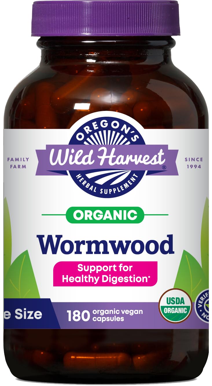 Oregon's Wild Harvest Wormwood bottle front view supports digestion