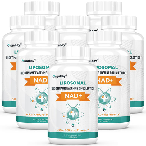 Orgabay liposomal NAD+ 500 mg bottle demonstrates high absorption for daily energy support.