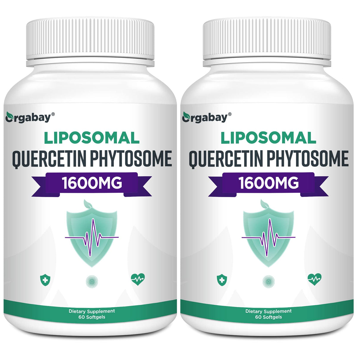 Orgabay Liposomal Quercetin Phytosome bottle highlighting high-dose quercetin for daily support