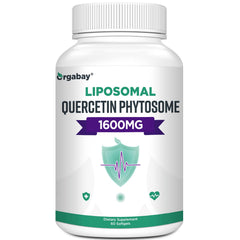 Orgabay Liposomal Quercetin Phytosome bottle highlights enhanced absorption features.