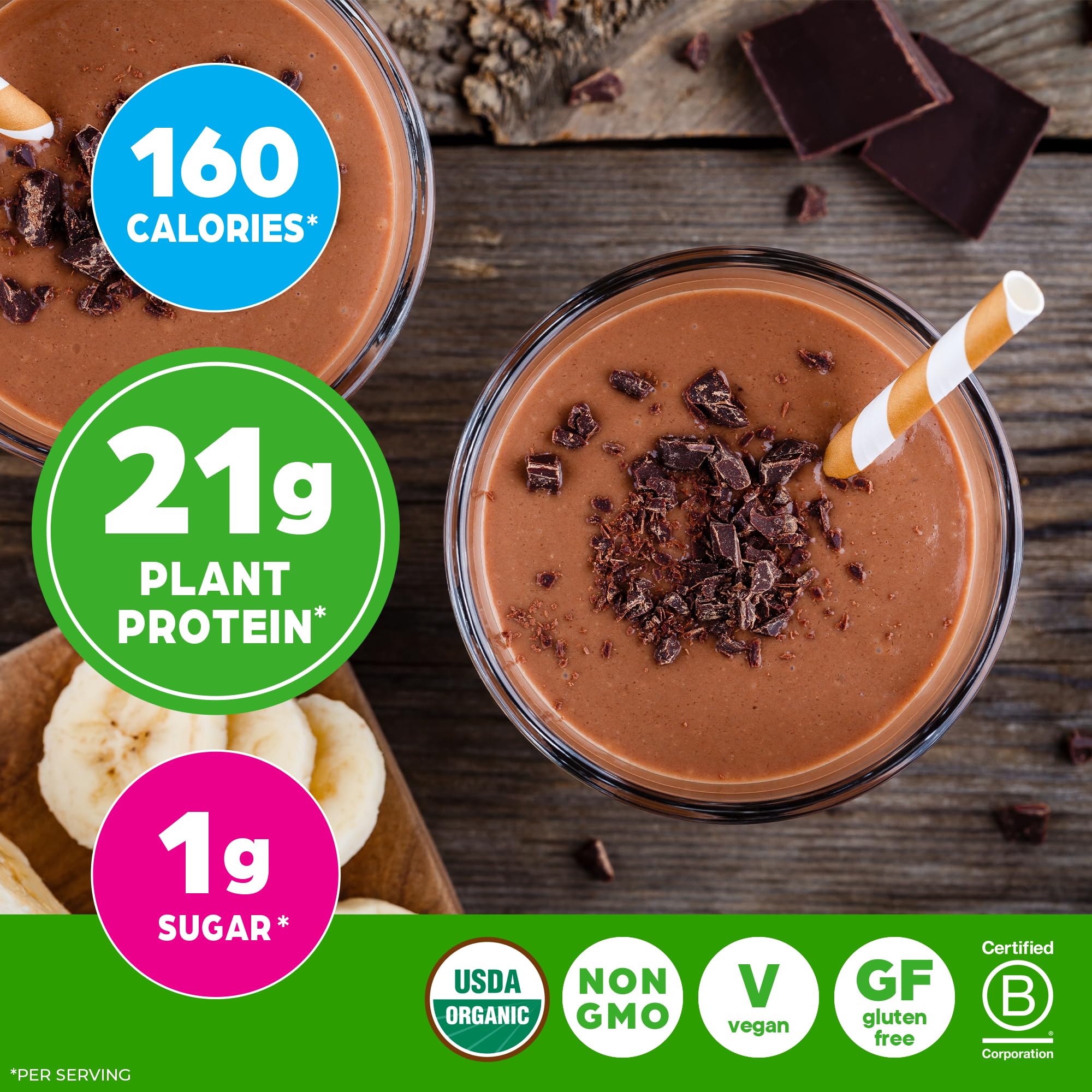Kale, flax, broccoli and spinach from Orgain 50 Superfoods blend.