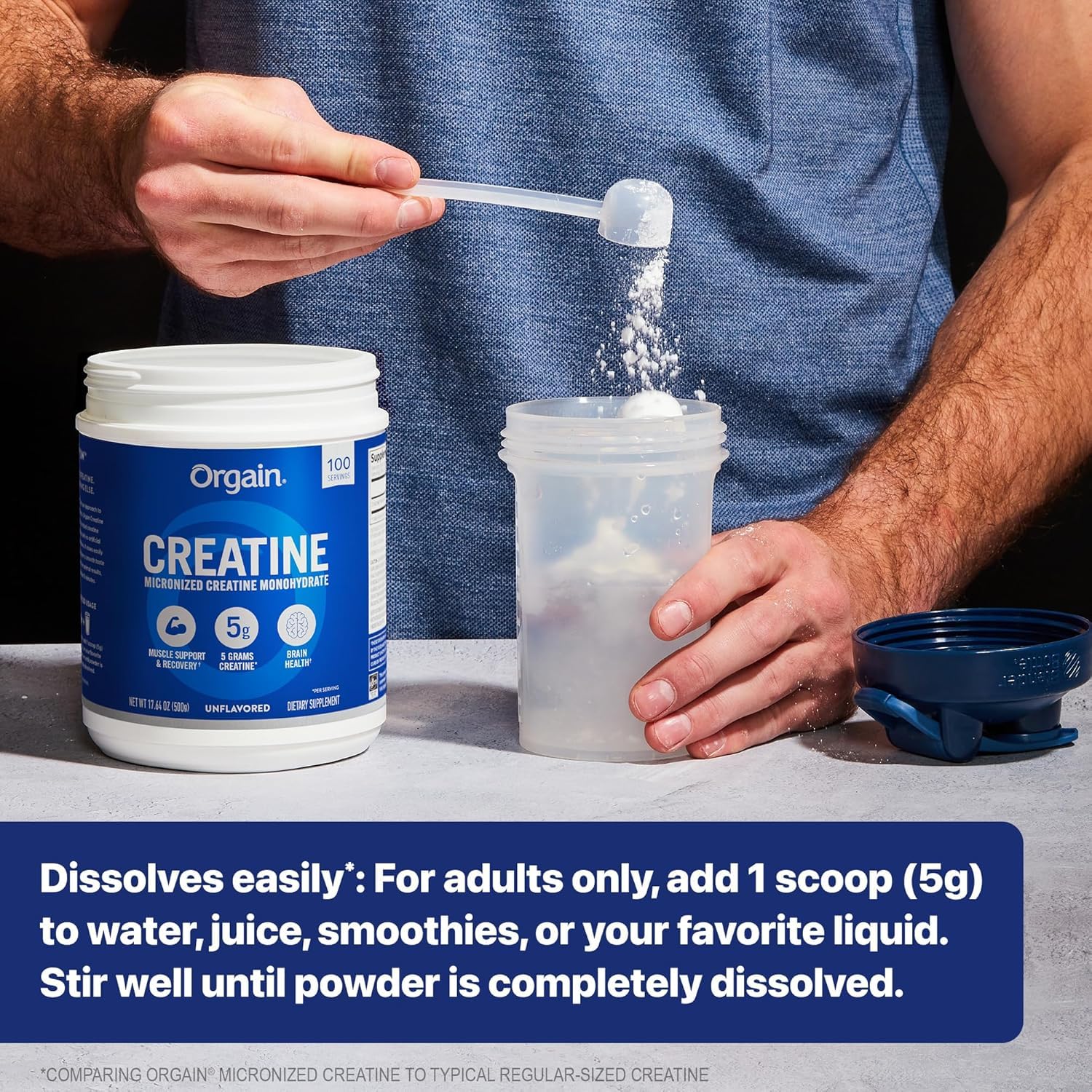 Orgain creatine carries a banned-substance tested label for confidence.