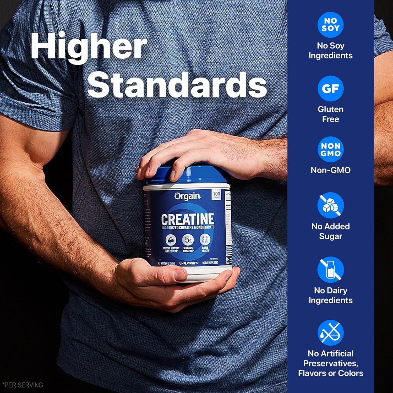 Orgain creatine supports training sessions with smooth mix and convenient use.