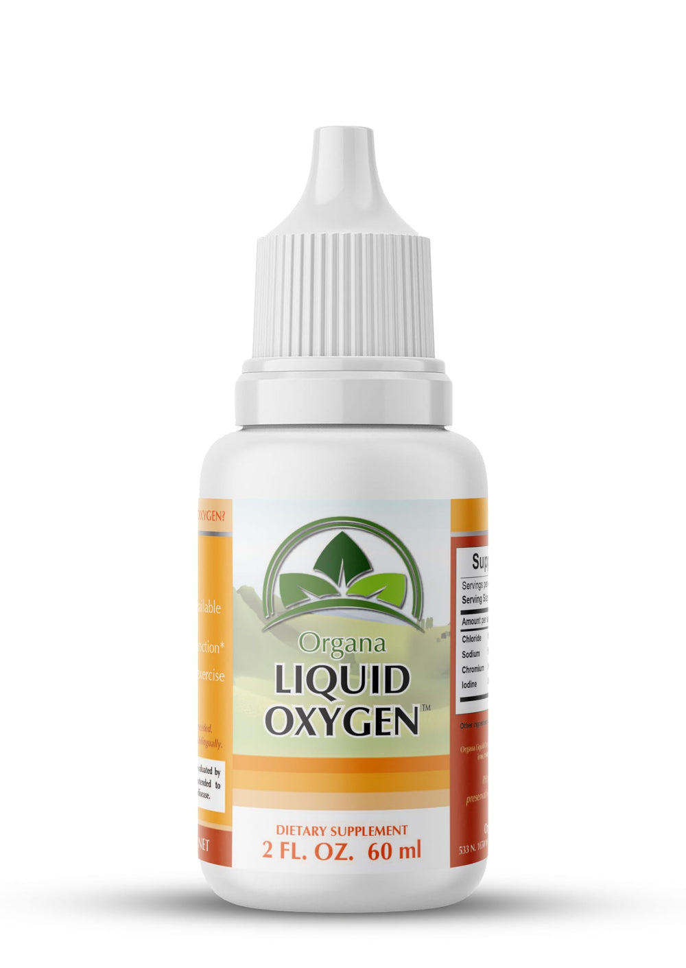 Organa International Liquid Oxygen Drops bottle on a clean countertop, boosting everyday vitality.