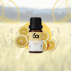 Organic Alley Lemon Essential Oil dropper enables precise dilution for blends.