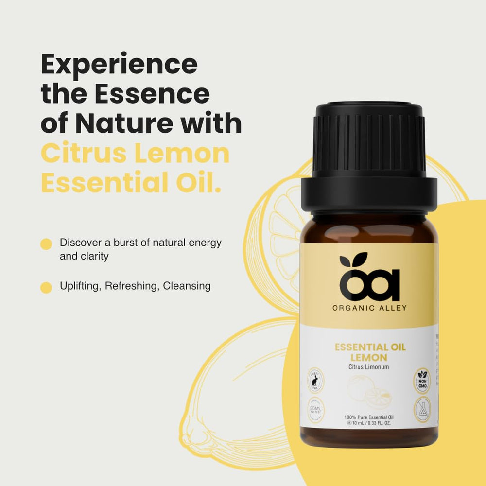 Organic Alley Lemon Essential Oil travel-friendly cap for on-the-go use.