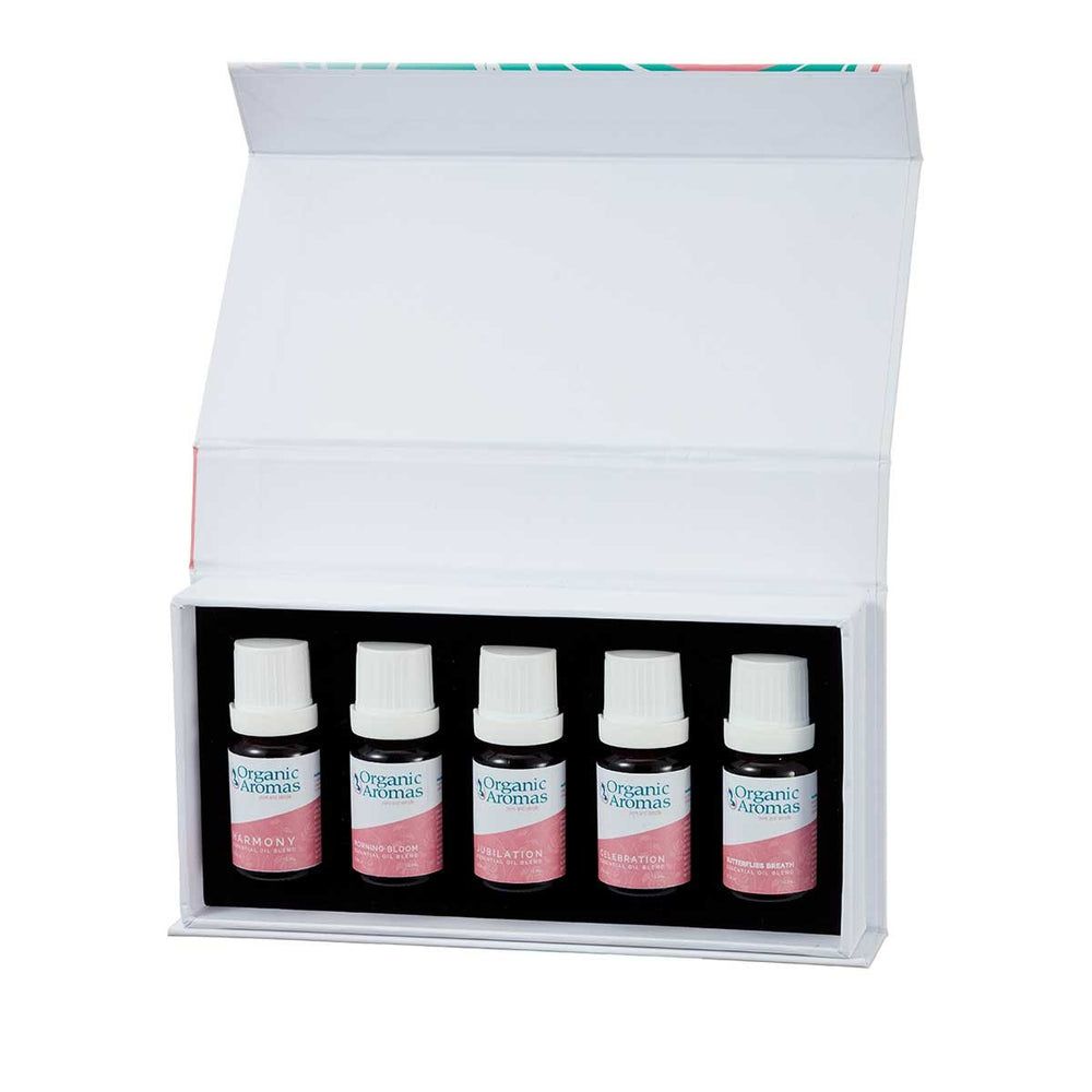 Organic Aromas Awaken Butterflies Breath bottle highlights citrus-tea notes for a refreshed mood.