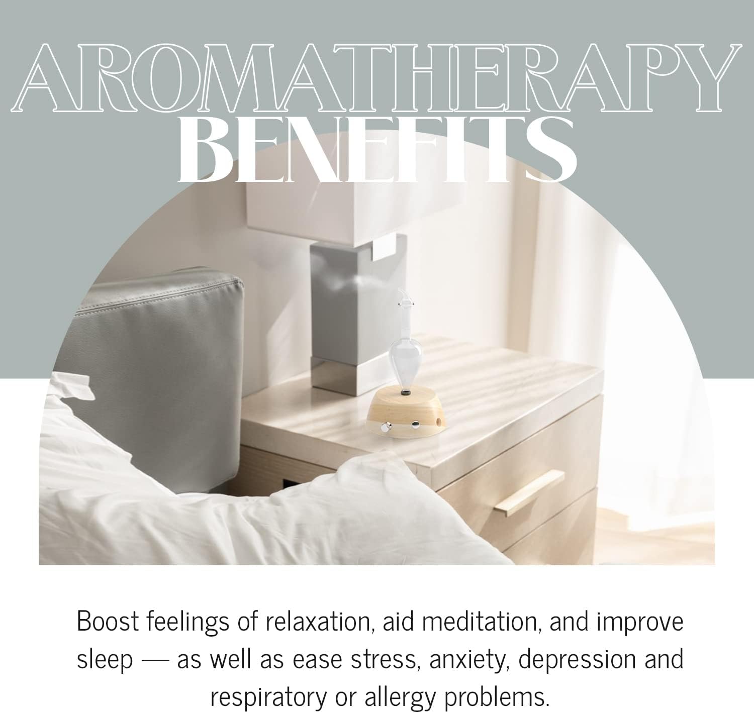 Organic Aromas Elegance with mood lighting activated for ambiance