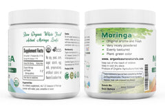 Organic Aura Moringa Powder green texture close-up highlighting natural energy boost