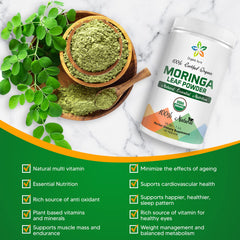 Organic Aura Moringa Powder in a smoothie bowl for a nourishing breakfast
