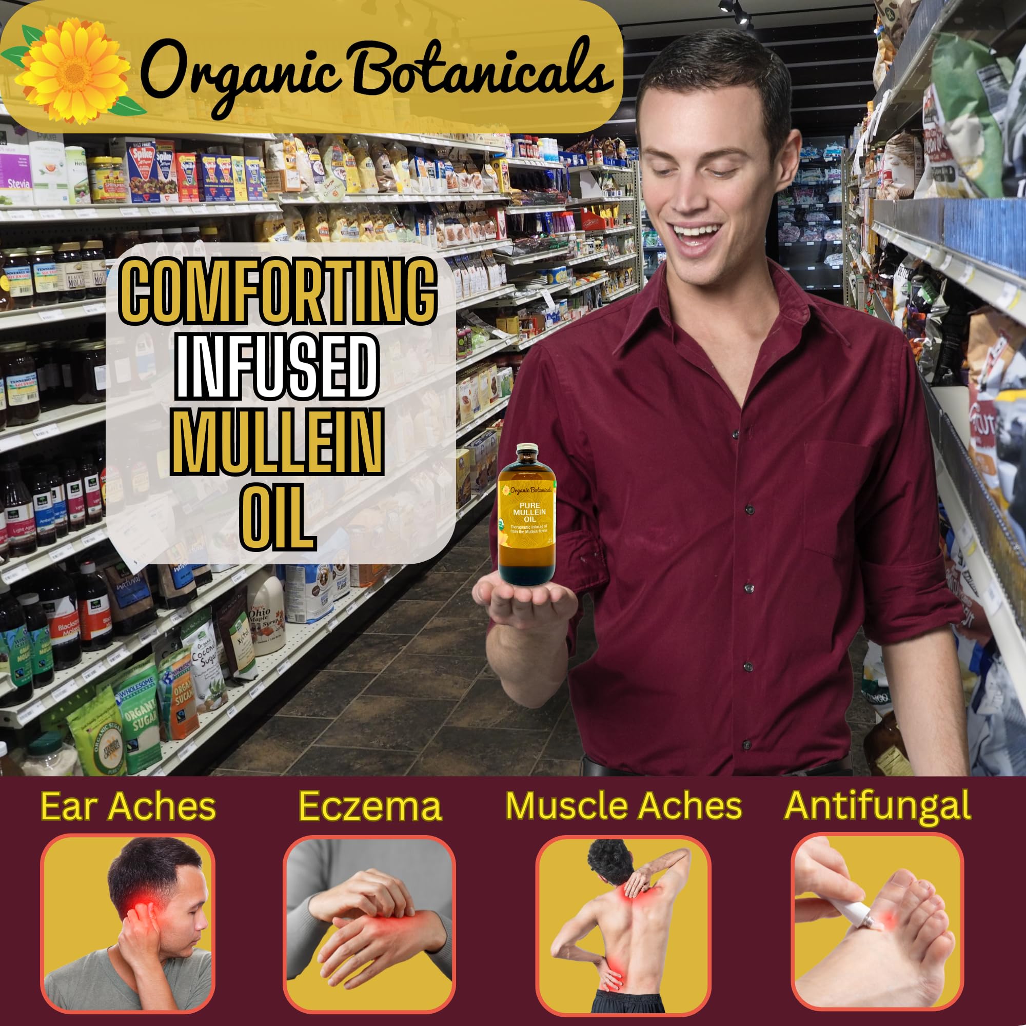 Organic Botanicals mullein flower extract, natural ear care ingredient