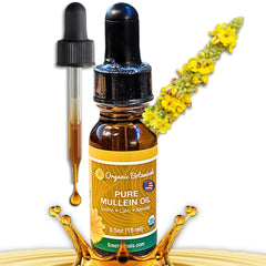 Organic Botanicals Pure Mullein Oil bottle ready for gentle ear care
