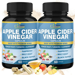 Organic Cadane Apple Cider Vinegar Extract Capsules bottle with capsules for daily wellness