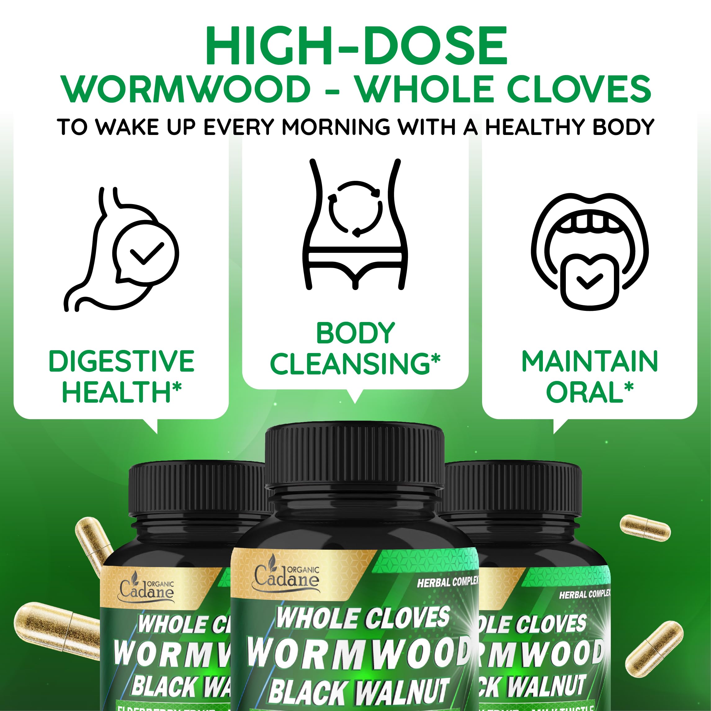 Organic Cadane black pepper extract boosts capsule bioavailability