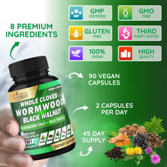 Organic Cadane elderberry and milk thistle blend capsules