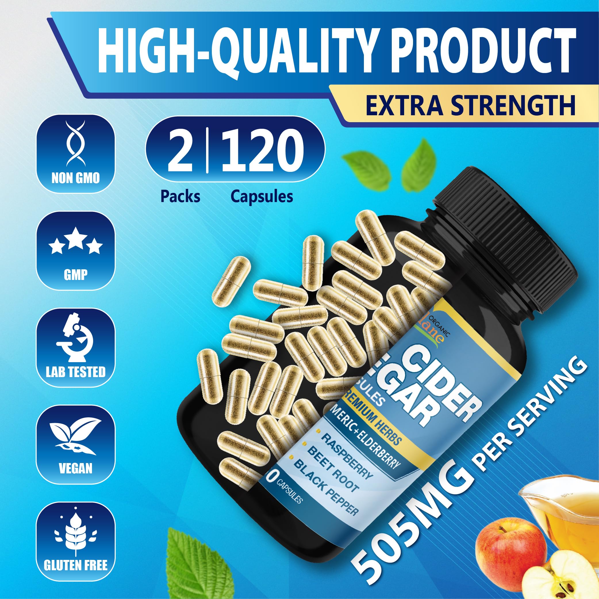 Organic Cadane Immune and Digestive Support packaging and capsules