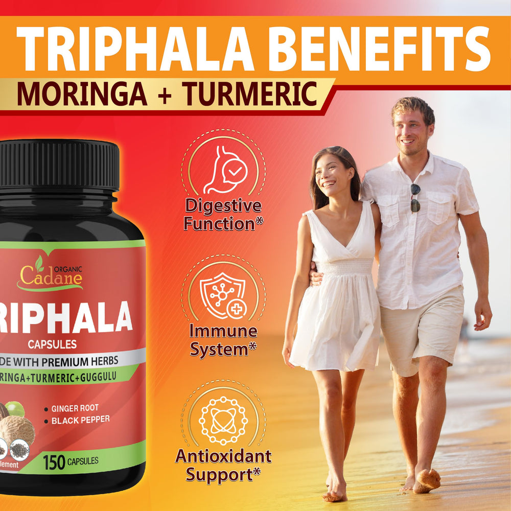 Ingredients highlight: Organic Moringa, Turmeric, Ginger in Cadane capsules.