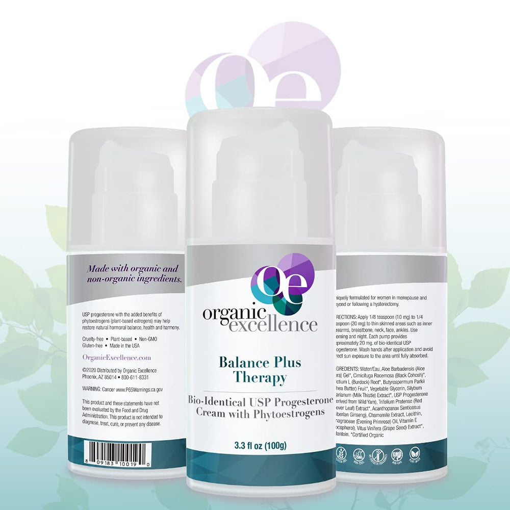 Education insert and ingredient list for Balance Plus Therapy transparency.