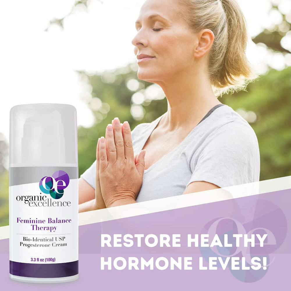 Organic Excellence Progesterone Cream ingredients list with certified organic herbs