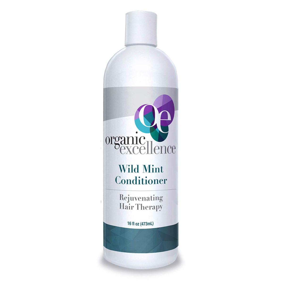 Organic Excellence Wild Mint Conditioner bottle showing gentle, toxin-free hydration.