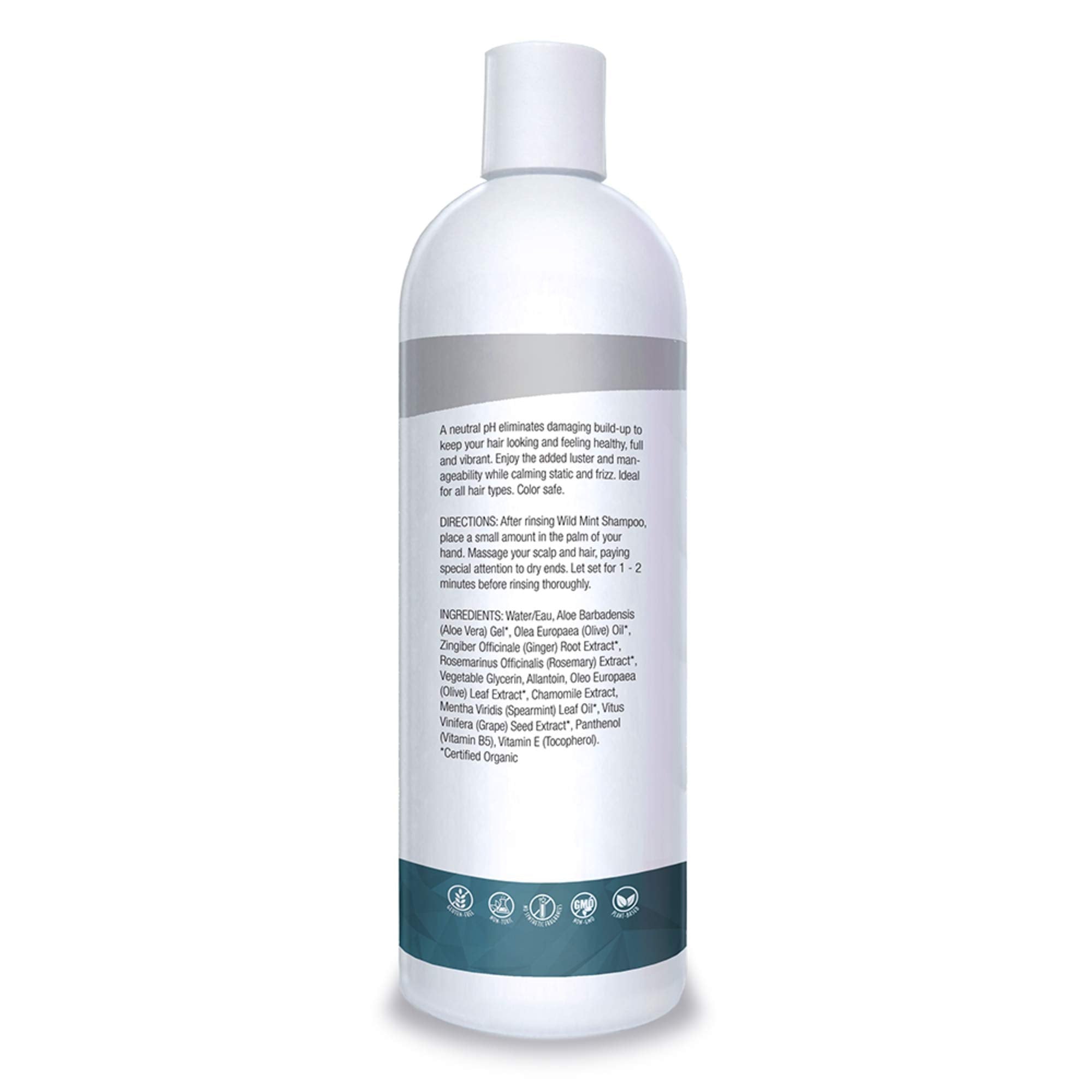Organic Excellence Wild Mint Conditioner packaging demonstrates lightweight, residue-free care.